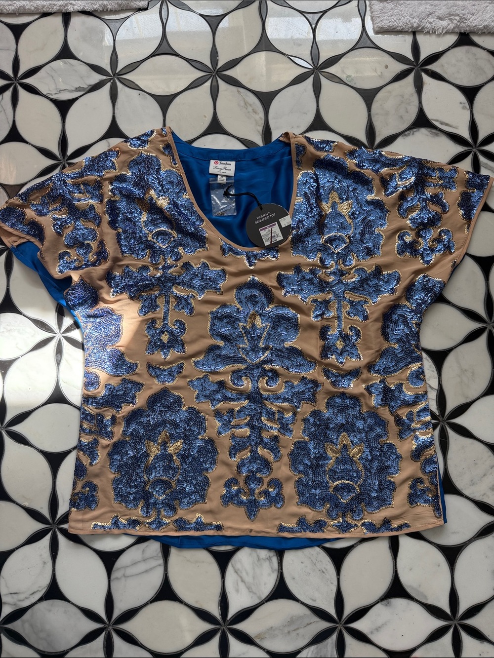 NWT Tracy Reese for Neiman Marcus x TargetBlue Floral Sequin Top